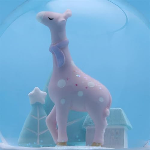 Globo de nieve musical de jirafa para regalo navideño 2