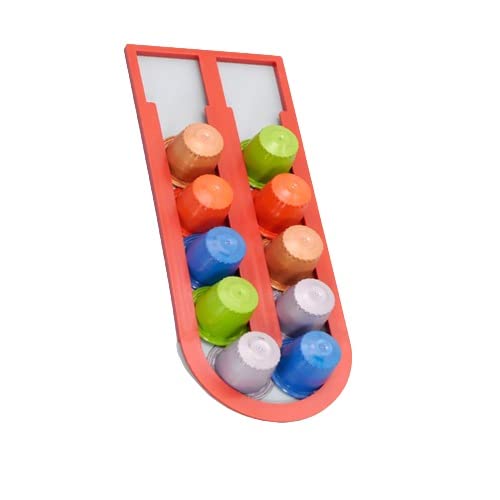 Supporto per capsule da caffè Nespresso, supporto per cialde e cialde, per 12 capsule da parete, colore: rosso