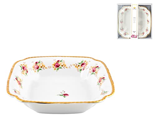 ROYAL NORFOLK 8908900 Centre de Table décoratif Fleurs Rose, Porcelaine, 22 x 6 H, Porcelain