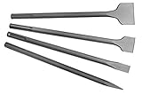  4x SDS-Max Meißelset 400 mm für Bosch, Makita, Dewalt, Milwaukee, AEG, Hilti TE-Y TE500/50/504/505/54/55/60/72/74/75/76 Spitzmeißel, Flachmeißel, Breitmeißel, Spatmeißel
