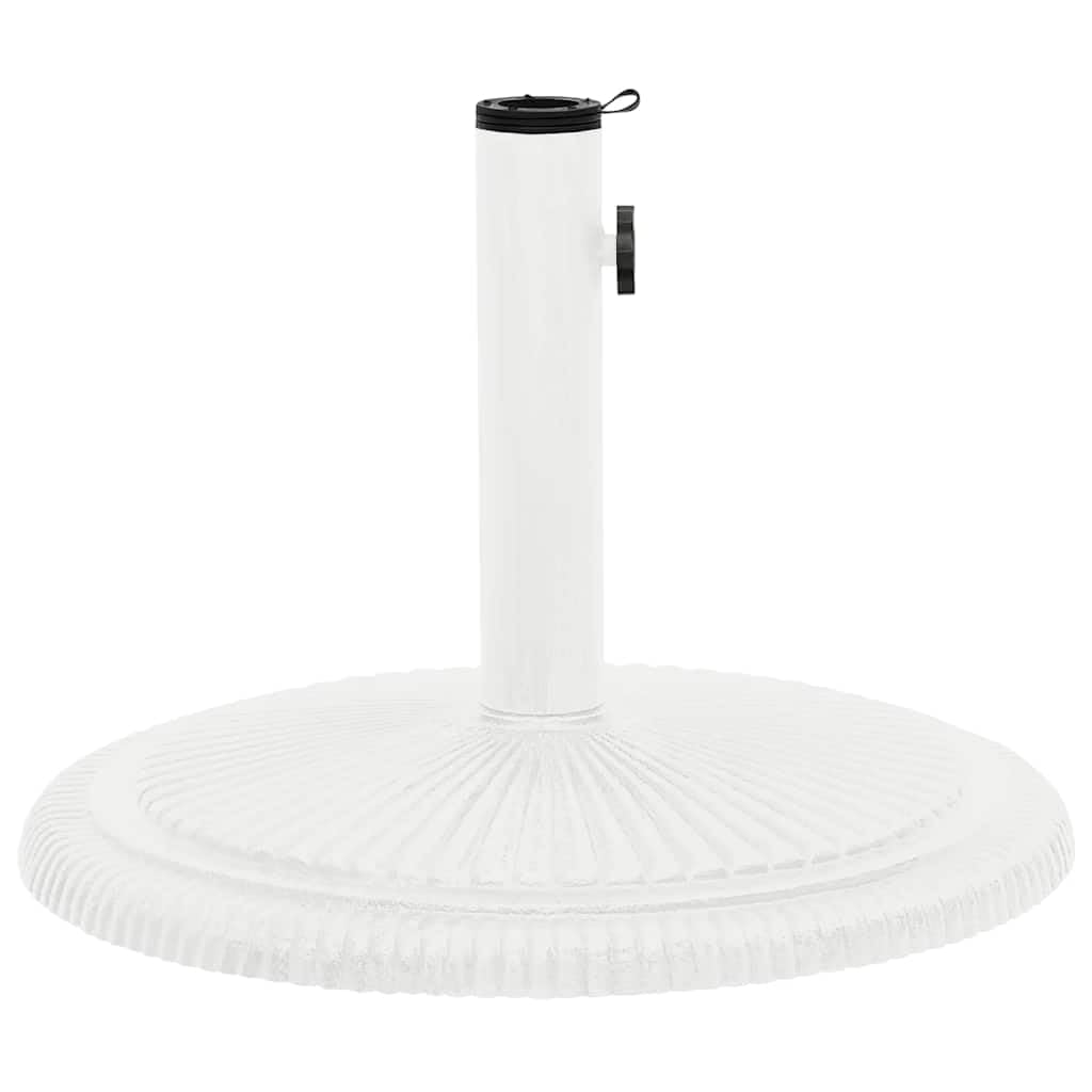Supporto per ombrellone bianco in ghisa, 45 x 45 x 30 cm, base per asta dell'ombrellone adattatore per 35, 38, 48 mm, giardino, terrazza, stabilità