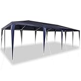 vidaXL Carpa de Fiesta Azul 800 x 400 x 266 cm Polietileno y Acero, Sombra Rectangular para Fiestas y Bodas