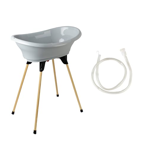 GRANDE COMFORT: A forma di vasca con bordi arrotondati per il comfort del neonato, questa vasca da bagno per neonati è l'innovazione che ti permetterà di fare il bagno al tuo bambino senza doverti piegare in 4. Può ospitare un lettino da bagno.