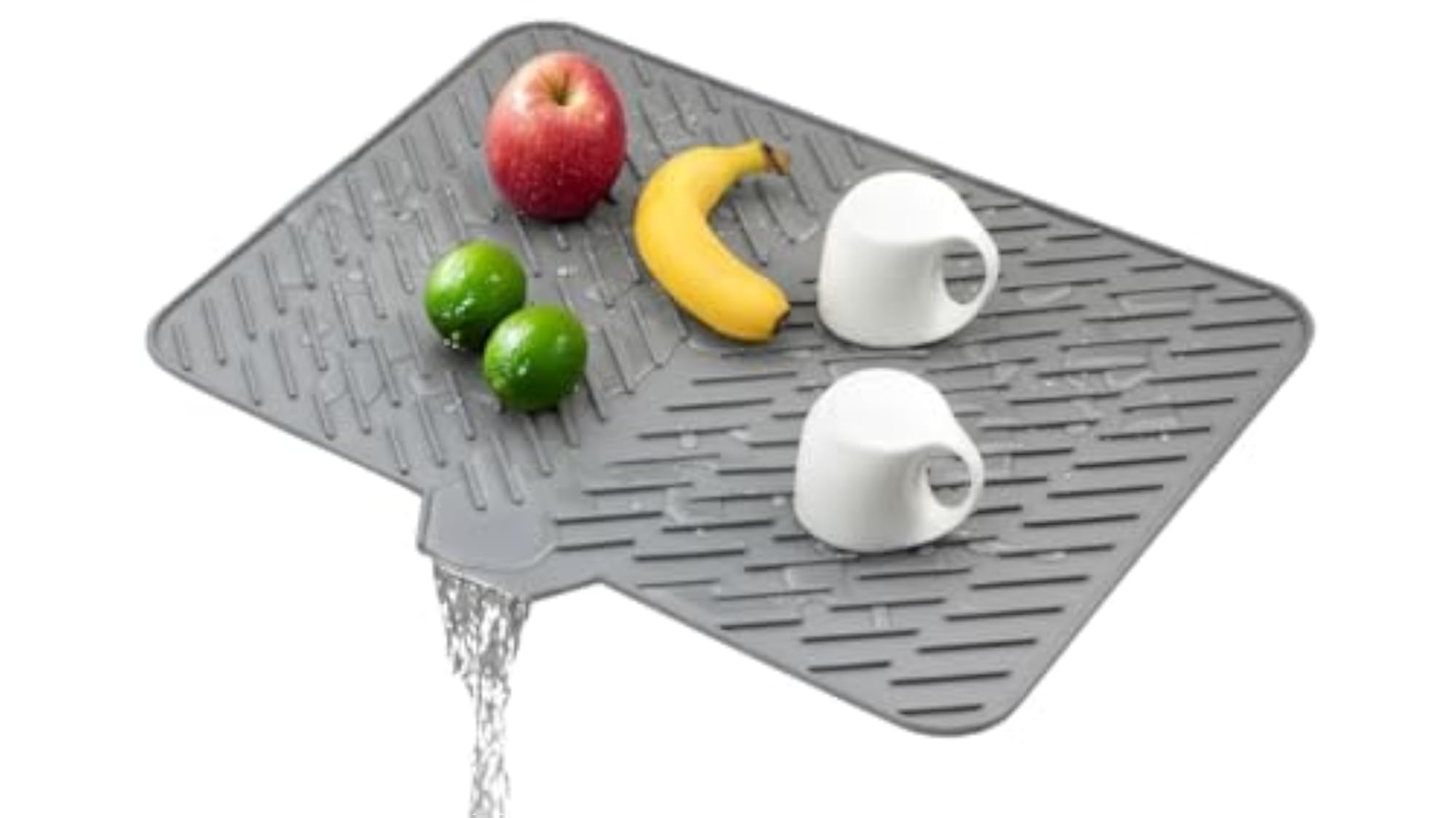 Silicone Dish Drying Mat, Compact & Easy Clean Tray