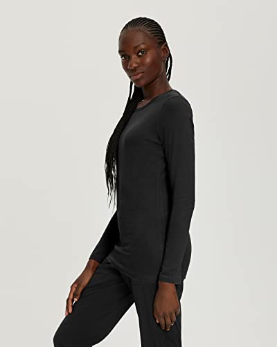 White Cross Core Medical Scrub Long-Sleeve Tee for Women 205 Black XS