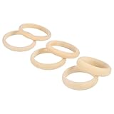 QUARKZMAN 6 Piezas De Brazaletes De Madera, 65mm/67mm/70mm Diámetro Interior Anillos De Madera Redondos Lisos Sin Acabar Color Natural Aros De Para Hacer Joyería Decoración Del Hogar.