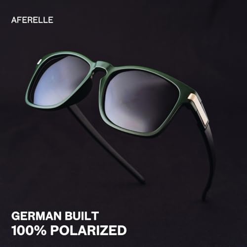 Image of Aferelle Meganfox Series Unisex Polarized Resin Lens | 100% UV Protection | Retro Square | German Polyamide Crack Proof Unbreakable Frame | Medium