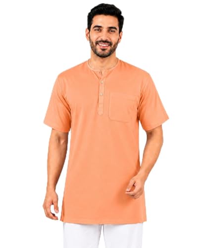 Image of Men's Cotton Halfsleeve Short Kurta for Summer