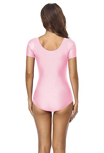 Image of speerise Womens Spandex Dance Leotard Short Sleeve