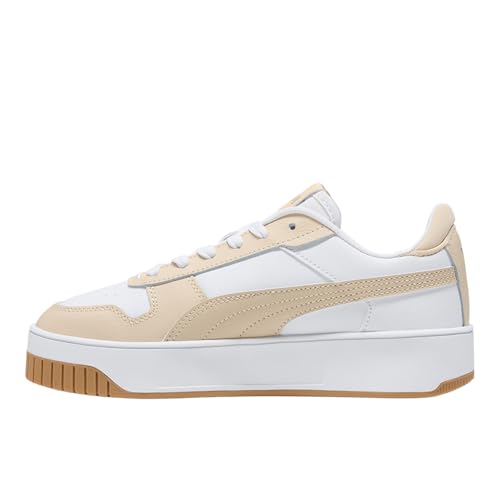 Image of PUMA Womens Carina Street First Class Lace Up Sneakers Shoes Casual - Beige, White