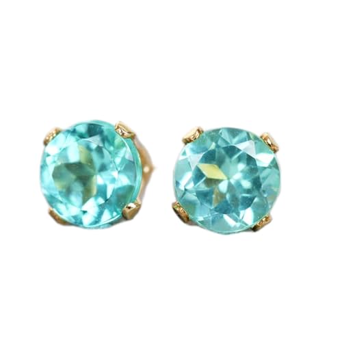 Boucles d'oreilles apatite naturelle et argent 925 doré LKSTD_0641
