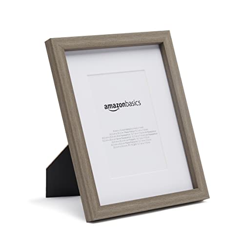 Amazon Basics Rectangular Photo Picture Frame, 8" X 10" Or 5" X 7" With Mat, Pack Of 2, Barnwood #TOP2