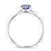 Adokiss Mujer oro blanco 18 quilates (750) talla ovalada azul Sapphire