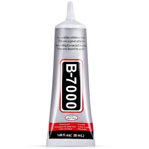 Image of GLUN Clear B-7000 Glue 50ml Pack for Rhinestone Crafts, Jewellery & Bead Adhesive Semi Fluid High Viscosity Glues for Clothes, Shoes, Fabric, Cell Phones Screen Repair or Nail Art