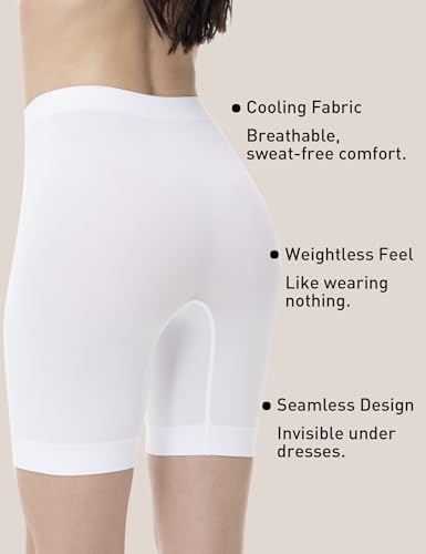3 Pack Slip Shorts for Under Dresses Women - Anti-Chafing Cooling Slip Shorts, Women's Seamless Under Skirts3