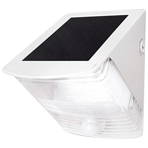 Maxsa 40234 Motion Activated Weatherproof Solar LED Wedge Light, White Cover
