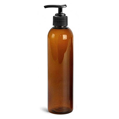Royal Massage Empty Massage Oil Bottle with Pump, 8 Ounce , Amber