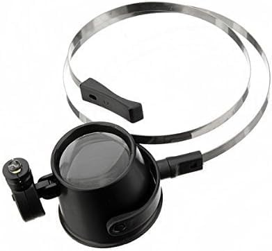 15X lupa lente diadema lupa joyería reloj reparación lupa monocular con luz LED lupa ojo lupa cinturón de acero extraíble para trabajo cercano