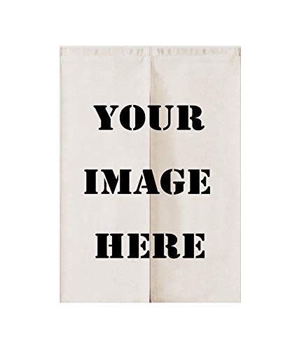 Liveinu Personalizado Lino Cortinas para Puerta Japonesa Noren Cortina con Barra De Tensión Hecho A Mano Cortina de Entrada Tapiz para Decoración,Dividir La Habitación 85x150cm