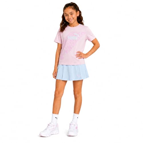 Image of PUMA Girls Athletic Skort Set - 2 Piece Workout Set Active Skirt with Shorts & Short Sleeve T-Shirt Girls Athletic Outfit