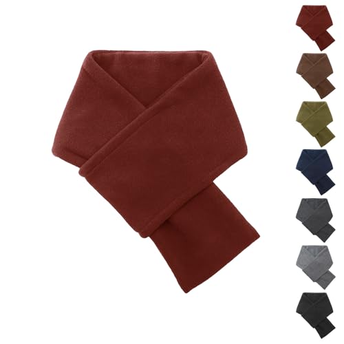 XQILGVF Warmer Schal für Herren, Polarfleece, Winter, weich, warm, kaltes Wetter, weicher Halswärmer für Damen und Herren, rot, Einheitsgröße