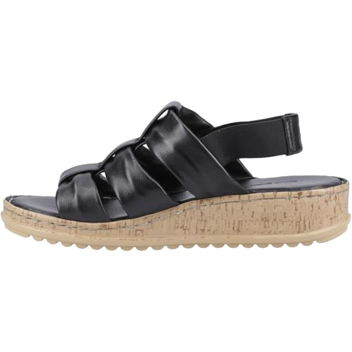 Hush Puppies Femme Eden Wide Fit : mocassins en cuir noir pour pieds larges