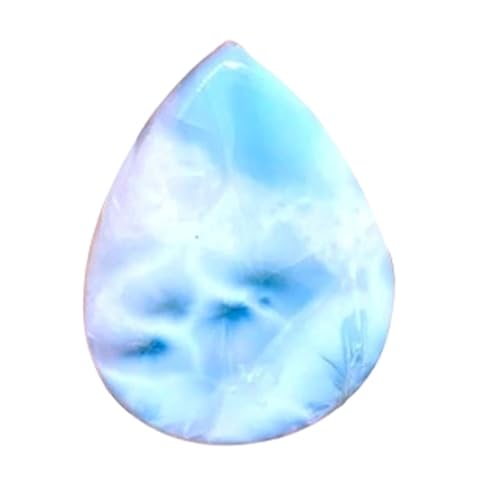 Larimar naturel poire cabochon en vrac 34x26x4mm pour fabrication bague et collier DIY
