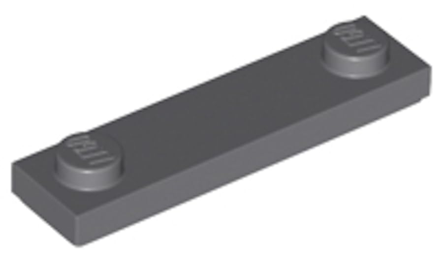 LEGO Plate, Modified 1 x 4 with 2 Studs with Groove, Part 41740 (Dark Bluish Gray, 100, Bricks) — image 1
