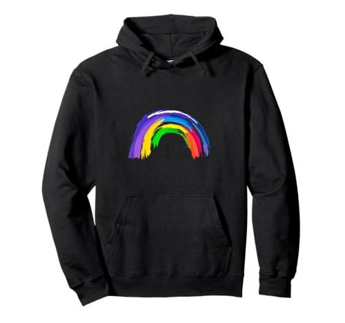 Buntes Regenbogen-Design Pullover Hoodie
