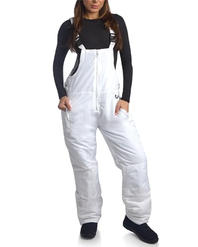 Arctic Hero Womens Snow Bibs - Waterproof Insulated Snow Pants Womens Overall Snowboarding Cold Weather Ski Pants Size X-Large White