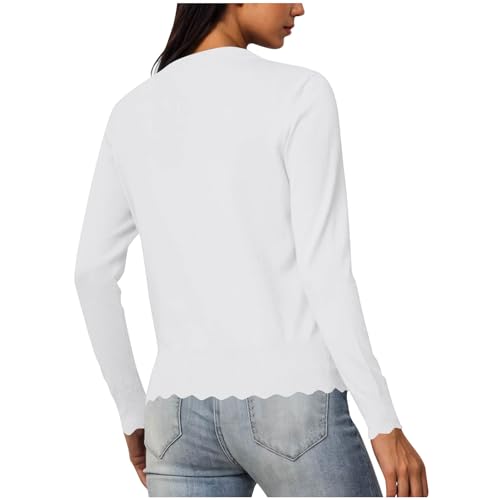 Women's Cardigans UK Sale Knit Long Sleeve V Neck Button Down Cardigan Lightweight Open Front Cardigans for Women Shrugs Solid Color Jumper Classic Cardigan Sweater for Spring Summer Autumn - Image 5