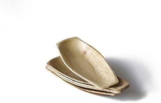 DISPOSABLE GREEN PACK OF 25 | STURDY BOAT/TRAY | MADE FROM PALM LEAF| IDEAL FOR PARTY FOODS | STARTERS | CANAPES| MICROWAVE AND REFRIGERATION FRIENDLY|180 X 75 mm