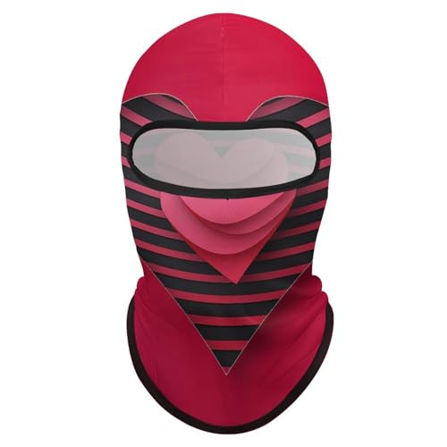 Balaclava con Estampado de Rayas y Corazones para Hombres y Mujeres, Máscara Facial de Protección Solar Transpirable para Cabeza Completa para Senderismo, Ciclismo, Correr y Conducir miniatura 7