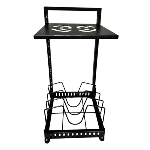 冬の花 鍋ラック - 2段カーボンスチールスタンドサポート,キッチン用 鍋立て - 鋳鉄フライパン用 室内 家庭 パントリー キャビネット レストラン カフェ用