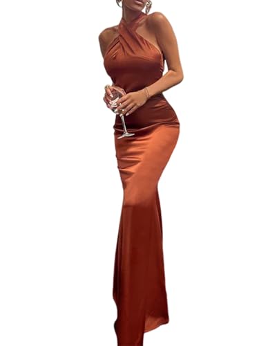 Robe en satin col licou croisé et boutons délicats de mariage