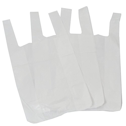 UKPS 100 Petite Plastique Blanc Polyéthylène Sacs de transport en style débardeur  Taille 10 x 15 x 18 Shopping Cadeau Boutique supermarché Cash N Transport Stand de marché