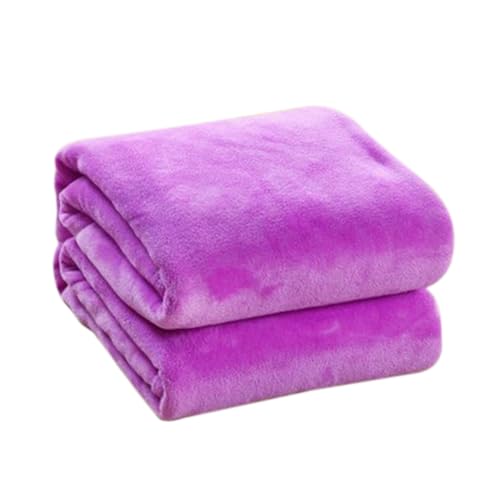 Manta de franela polar morada para sofá y ropa de cama suave 2