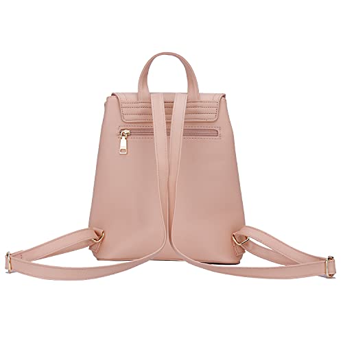 Kkxiu Stylish Small Backpack Bag For Women Synthetic Leather Mini Bookbag Purse With Multiple Pockets (A-Pink) #TOP3