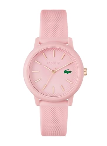 Lacoste Orologio Analogico al Quarzo da Donna Collezione LACOSTE.12.12 con Cinturino in Silicone Rosa - 2001213