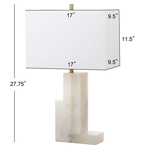 Safavieh TBL4001A Lighting Collection Cora Modern Glam Alabaster White 28-Inch Bedroom Living Room Home Office Desk Nightstand Table Lamp thumb #2