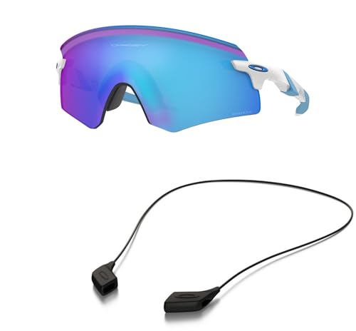 Oakley OO9471 Sunglasses Bundle: OO 9471 ENCODER 947105 Polished White and Large Black leash Accessory kit2