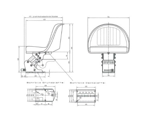 Sitzschale Spiramatik ergonomischer Sitz für Traktor & Landmaschinen robust wetterfest komfortable Sitzlösung für lange Arbeitseinsätze einfache Montage langlebige Qualität FAIE
