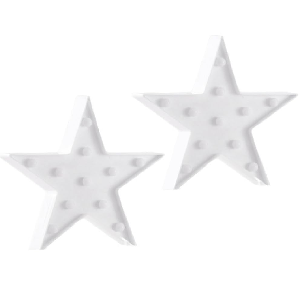 Booso White 2 Pcs Star Plastic Night Lights Battery Operated Led Marquee Star Sign Star Shaped Movie Theater Decor Room Wall Lamps B Easy To Use