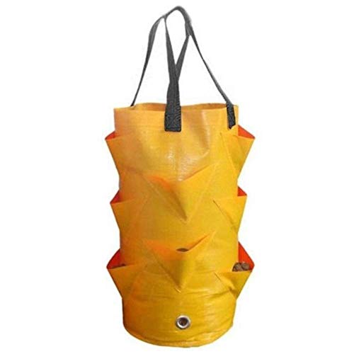 Preisvergleich Produktbild BBGSFDC Breite Anwendung PE Stoff Erdbeere-Pflanzer Pflanzbeutel Sämling Töpfe Gärten Wandbehang Blumen Outdoor-Samen Tomatenpflanztasche leicht zu bedienen (Color : Yellow)