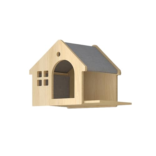 Pared de escalada para gatos, muebles de pared de madera para gatos, elementos de pared, casa para gatos, puente para gatos, estructura de escalada para gatos, dormir, jugar a descansar (casa de