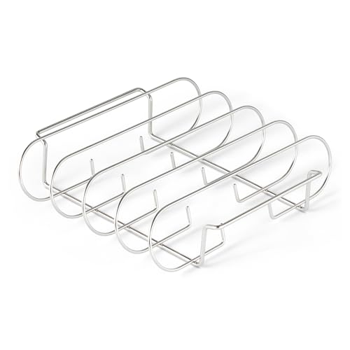 Amazon Basics, Supporto per affumicare Costine, Argento, 1 Pezzo
