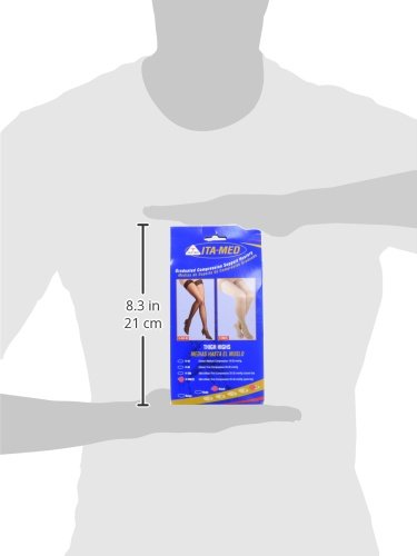 Image of ITA-MED Open Toe Thigh Highs - Compression (25-35 mmHg): H-306(O)(3), Pack of 3, XX-Large, Black