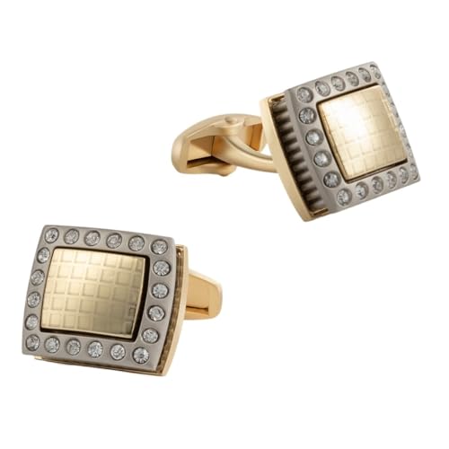WYBFFC Square Inlaid Rhinestone Alloy Cufflinks Man Cufflin