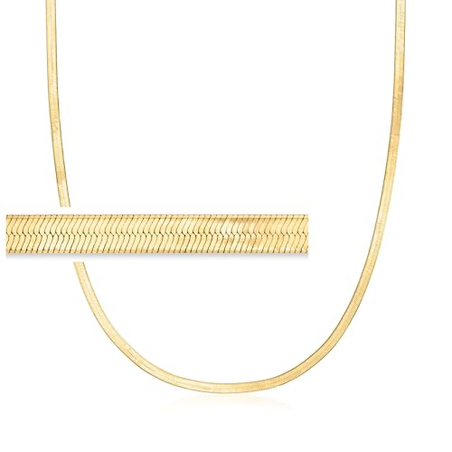 Ross-Simons 3mm 10kt Yellow Gold Herringbone Necklace