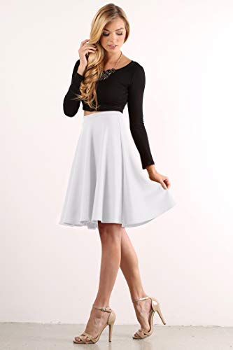 Women's Midi Skirt Flared Stretch Skirt for Women Reg & Plus Size. Casual A line, Basic Everyday Wear, Formal Office4